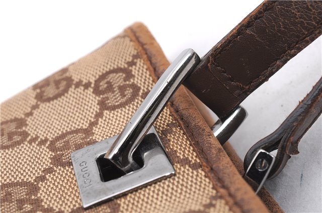 Authentic GUCCI Shoulder Tote Bag GG Canvas Leather 31244 Brown  8693D