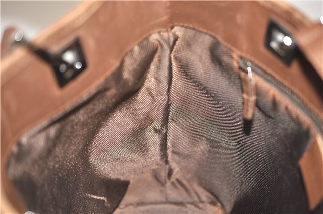 Authentic GUCCI Shoulder Tote Bag GG Canvas Leather 31244 Brown  8693D