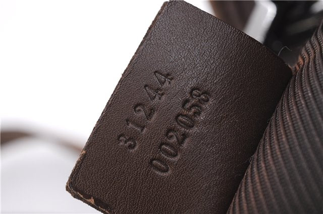 Authentic GUCCI Shoulder Tote Bag GG Canvas Leather 31244 Brown  8693D