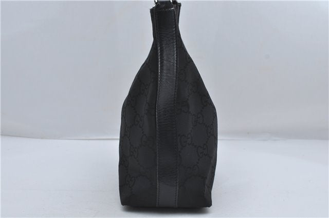 Authentic GUCCI GG Shoulder Hand Bag Nylon Leather 28335 Black 8694D