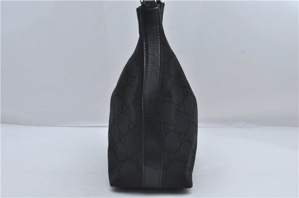 Authentic GUCCI GG Shoulder Hand Bag Nylon Leather 28335 Black 8694D