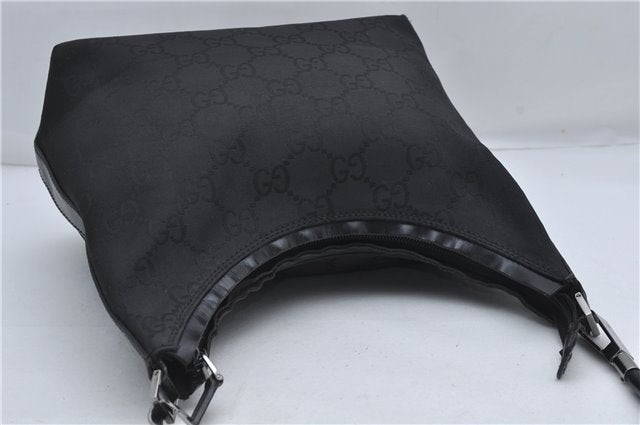 Authentic GUCCI GG Shoulder Hand Bag Nylon Leather 28335 Black 8694D