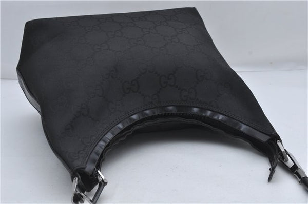 Authentic GUCCI GG Shoulder Hand Bag Nylon Leather 28335 Black 8694D