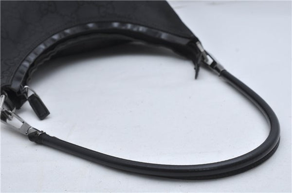 Authentic GUCCI GG Shoulder Hand Bag Nylon Leather 28335 Black 8694D