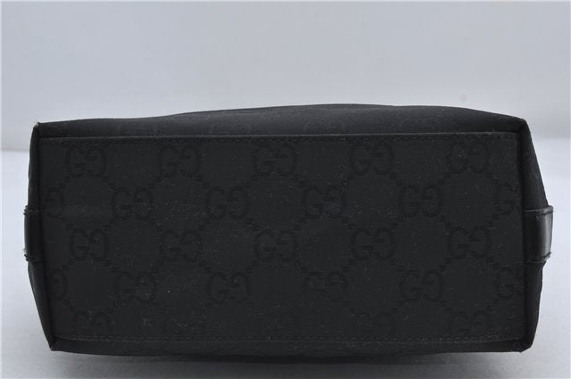 Authentic GUCCI GG Shoulder Hand Bag Nylon Leather 28335 Black 8694D