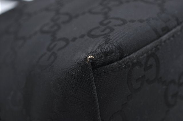Authentic GUCCI GG Shoulder Hand Bag Nylon Leather 28335 Black 8694D