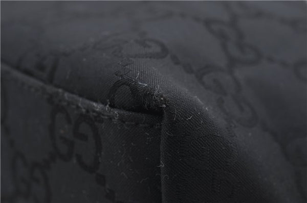 Authentic GUCCI GG Shoulder Hand Bag Nylon Leather 28335 Black 8694D