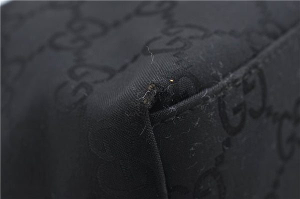 Authentic GUCCI GG Shoulder Hand Bag Nylon Leather 28335 Black 8694D