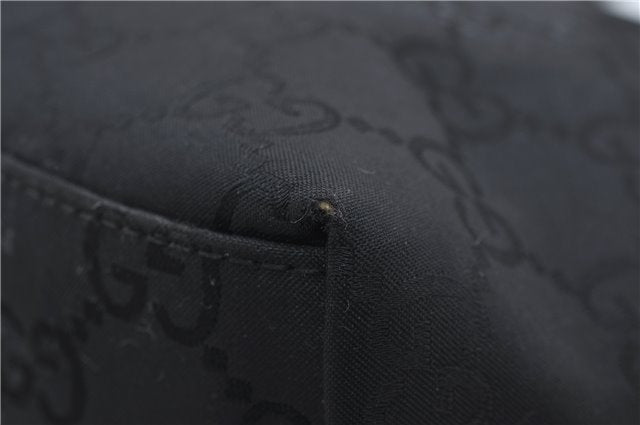 Authentic GUCCI GG Shoulder Hand Bag Nylon Leather 28335 Black 8694D