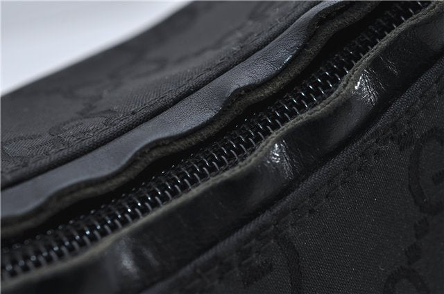Authentic GUCCI GG Shoulder Hand Bag Nylon Leather 28335 Black 8694D