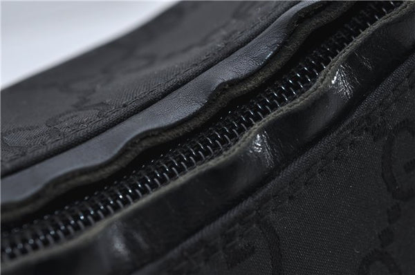 Authentic GUCCI GG Shoulder Hand Bag Nylon Leather 28335 Black 8694D