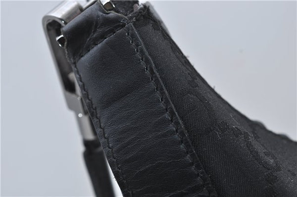 Authentic GUCCI GG Shoulder Hand Bag Nylon Leather 28335 Black 8694D