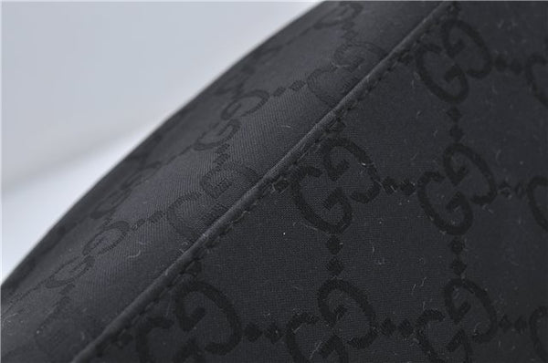 Authentic GUCCI GG Shoulder Hand Bag Nylon Leather 28335 Black 8694D