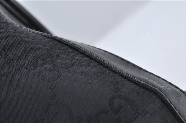 Authentic GUCCI GG Shoulder Hand Bag Nylon Leather 28335 Black 8694D