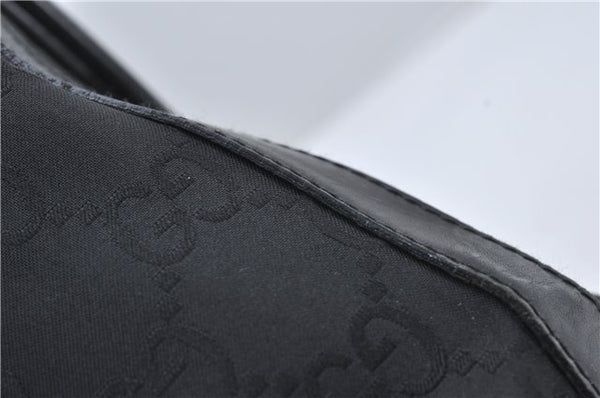 Authentic GUCCI GG Shoulder Hand Bag Nylon Leather 28335 Black 8694D