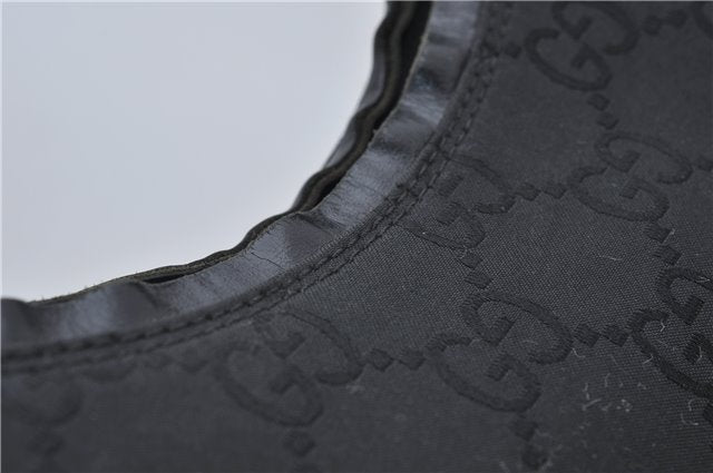 Authentic GUCCI GG Shoulder Hand Bag Nylon Leather 28335 Black 8694D