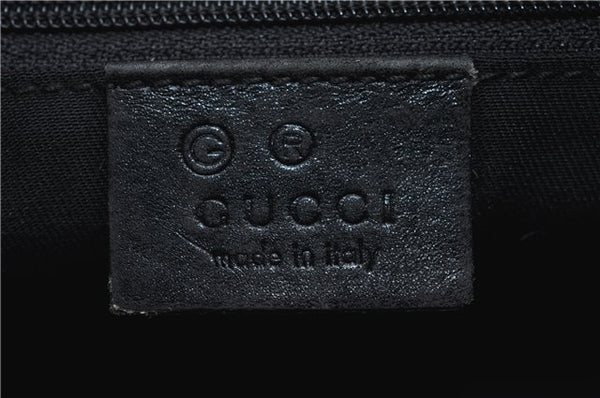 Authentic GUCCI GG Shoulder Hand Bag Nylon Leather 28335 Black 8694D