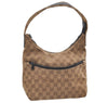 Authentic GUCCI Shoulder Hand Bag GG Canvas Leather 0013386 Brown 8696D