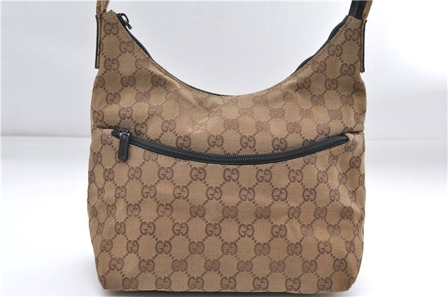 Authentic GUCCI Shoulder Hand Bag GG Canvas Leather 0013386 Brown 8696D
