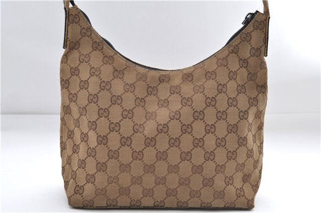 Authentic GUCCI Shoulder Hand Bag GG Canvas Leather 0013386 Brown 8696D