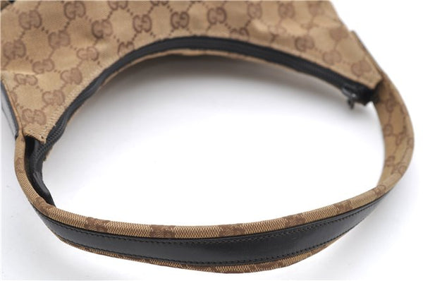 Authentic GUCCI Shoulder Hand Bag GG Canvas Leather 0013386 Brown 8696D