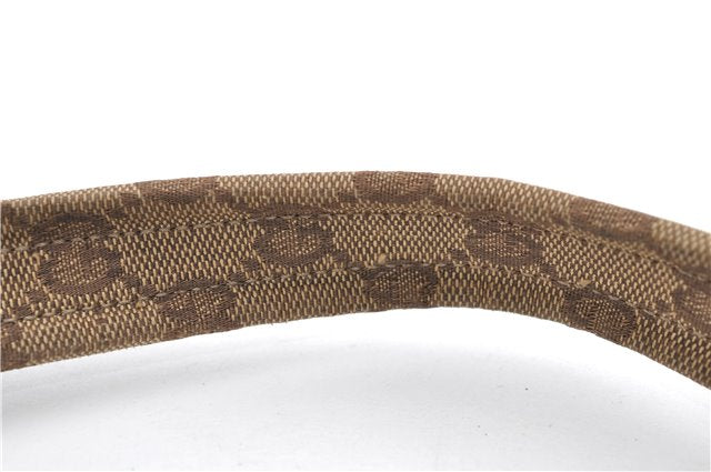 Authentic GUCCI Shoulder Hand Bag GG Canvas Leather 0013386 Brown 8696D