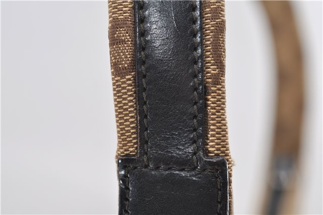 Authentic GUCCI Shoulder Hand Bag GG Canvas Leather 0013386 Brown 8696D