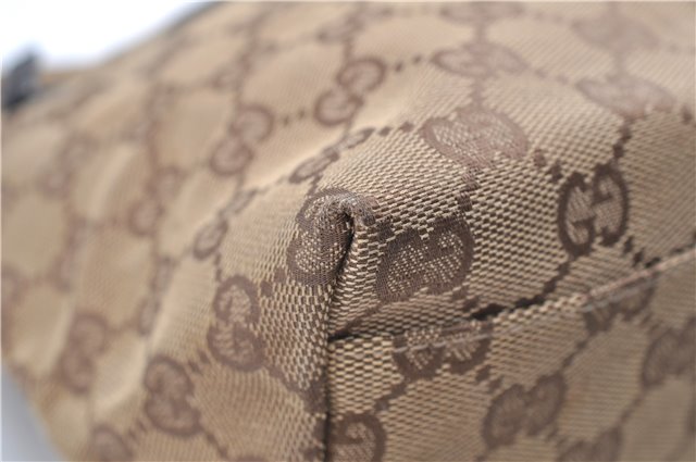 Authentic GUCCI Shoulder Hand Bag GG Canvas Leather 0013386 Brown 8696D