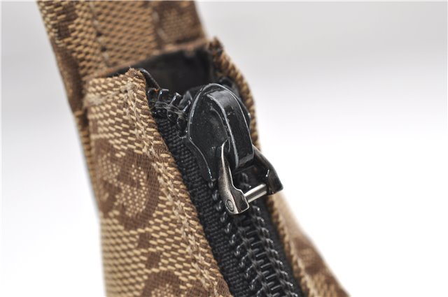 Authentic GUCCI Shoulder Hand Bag GG Canvas Leather 0013386 Brown 8696D