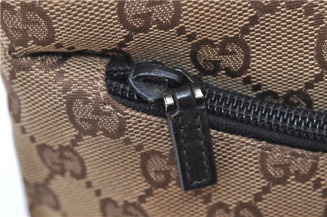 Authentic GUCCI Shoulder Hand Bag GG Canvas Leather 0013386 Brown 8696D