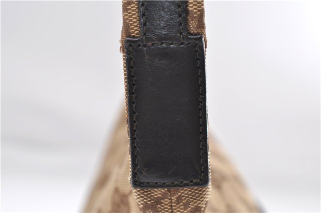 Authentic GUCCI Shoulder Hand Bag GG Canvas Leather 0013386 Brown 8696D
