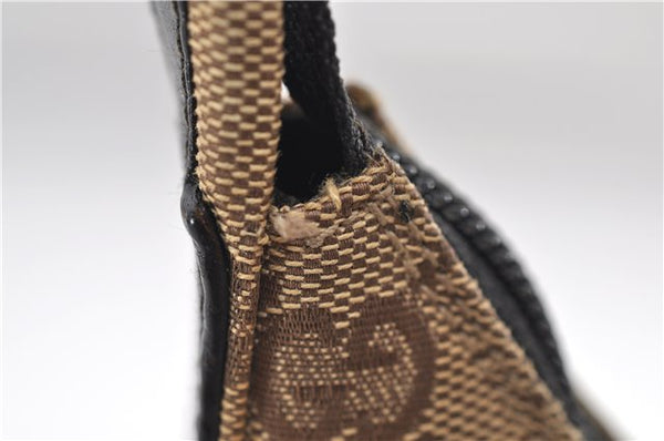 Authentic GUCCI Shoulder Hand Bag GG Canvas Leather 0013386 Brown 8696D