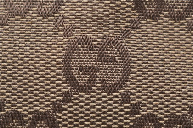 Authentic GUCCI Shoulder Hand Bag GG Canvas Leather 0013386 Brown 8696D