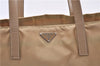 Authentic PRADA Nylon Leather Shoulder Tote Bag Purse Beige 8697C