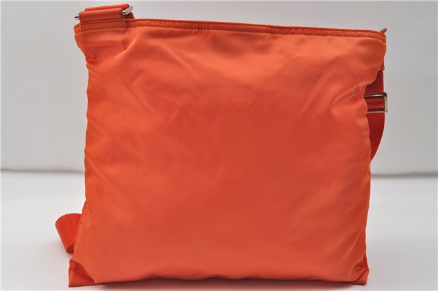 Auth PRADA VELA SPORT Nylon Leather Shoulder Cross Body Bag BT0175 Orange 8698D