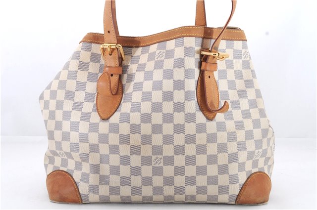 Auth LOUIS VUITTON Damier Azur Hampstead MM Shoulder Tote Bag N51206 LV 8699C