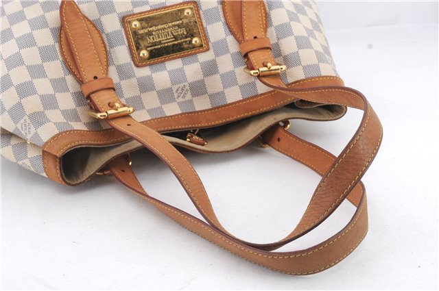 Auth LOUIS VUITTON Damier Azur Hampstead MM Shoulder Tote Bag N51206 LV 8699C