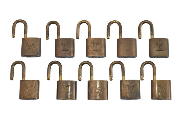 Authentic LOUIS VUITTON Padlock Gold 10Set LV 8700B