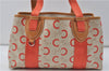 Authentic CELINE C Macadam Carriag Shoulder Tote Bag PVC Leather Beige 8700D