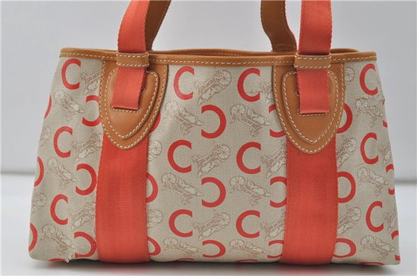 Authentic CELINE C Macadam Carriag Shoulder Tote Bag PVC Leather Beige 8700D