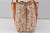 Authentic CELINE C Macadam Carriag Shoulder Tote Bag PVC Leather Beige 8700D