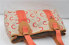 Authentic CELINE C Macadam Carriag Shoulder Tote Bag PVC Leather Beige 8700D