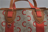 Authentic CELINE C Macadam Carriag Shoulder Tote Bag PVC Leather Beige 8700D