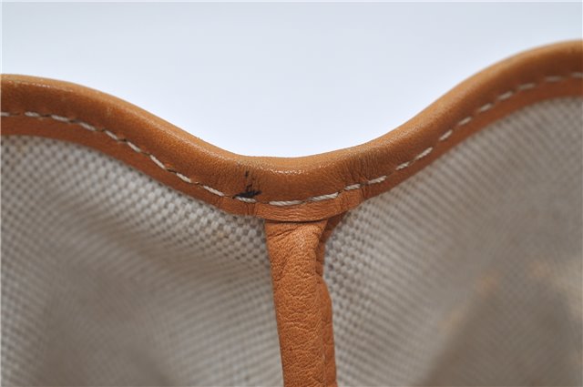 Authentic CELINE C Macadam Carriag Shoulder Tote Bag PVC Leather Beige 8700D