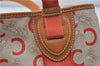 Authentic CELINE C Macadam Carriag Shoulder Tote Bag PVC Leather Beige 8700D