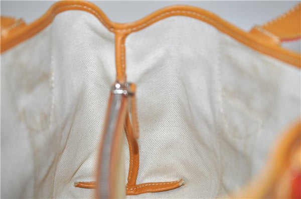 Authentic CELINE C Macadam Carriag Shoulder Tote Bag PVC Leather Beige 8700D