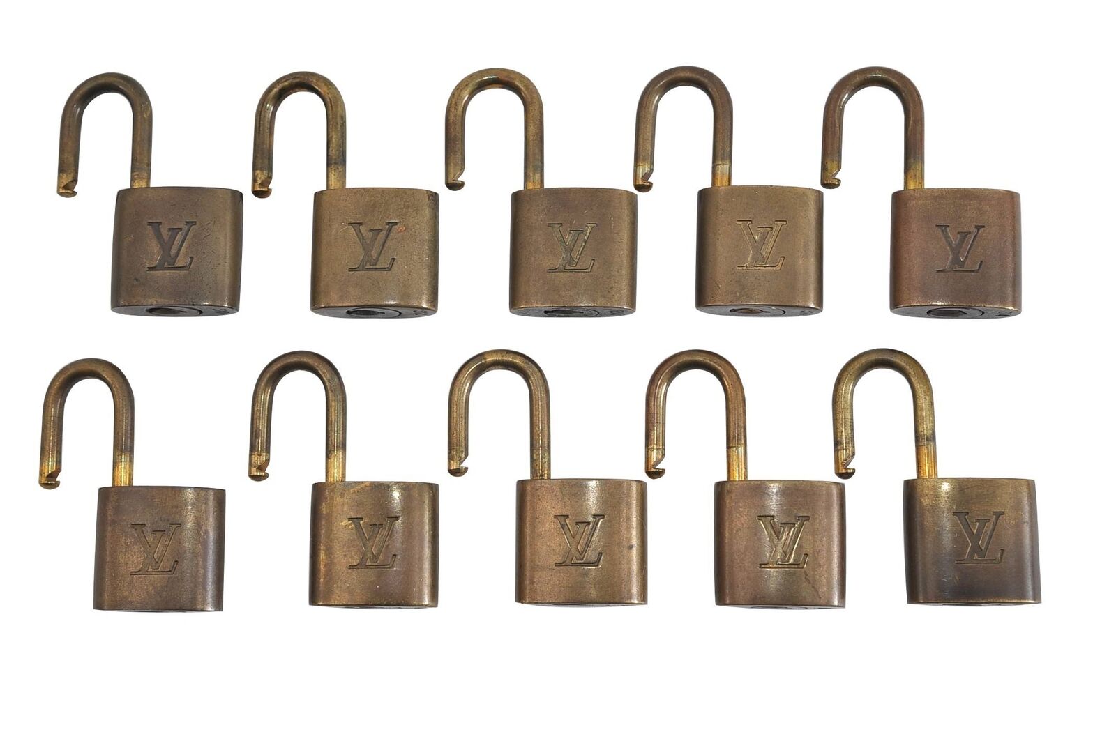 Authentic LOUIS VUITTON Padlock Gold 10Set LV 8702B