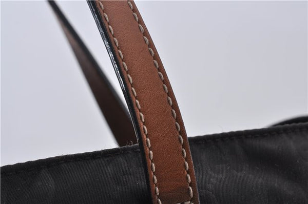 Authentic GUCCI Shoulder Tote Bag GG Nylon Leather 282439 Brown 8702D