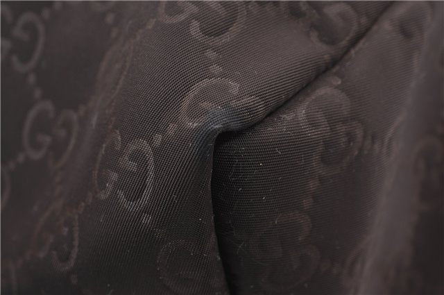 Authentic GUCCI Shoulder Tote Bag GG Nylon Leather 282439 Brown 8702D