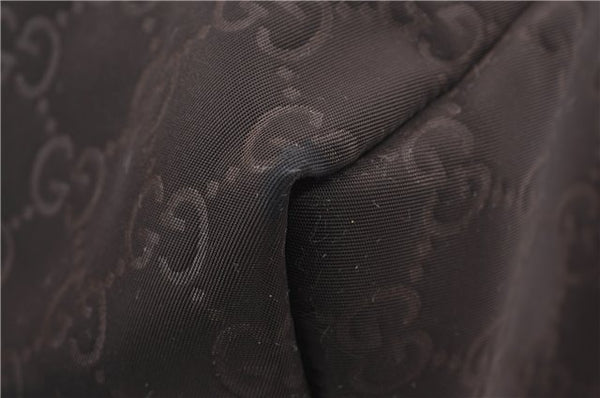 Authentic GUCCI Shoulder Tote Bag GG Nylon Leather 282439 Brown 8702D